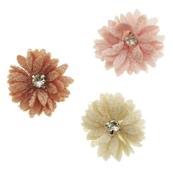 Fabric Daisy Flowers with Rhinestone